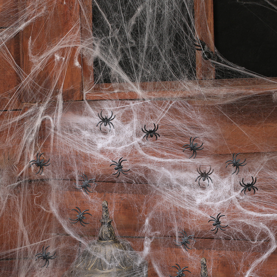 Seasons Spider Web Halloween Decoration, Super Stretch Cobwebs with 30 Plastic Spiders for Halloween Indoor and Outdoor Decor, for 800 Sq. Ft. Use