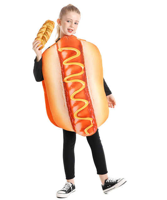 Seasons Halloween Hot Dog Costume For Kids, Funny Food Costume, Cosplay One Size