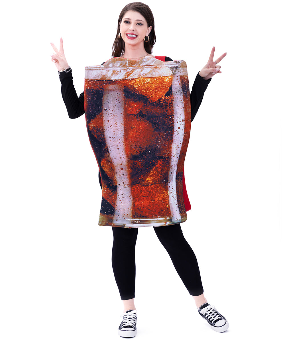 Seasons Cool Cola Costume Funny Cup of Cola for Halloween Costumes Adult One Size