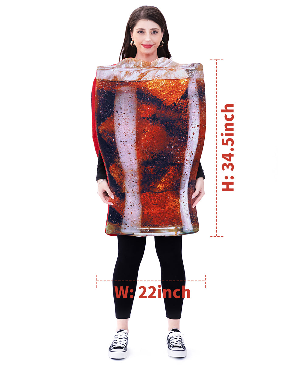 Seasons Cool Cola Costume Funny Cup of Cola for Halloween Costumes Adult One Size