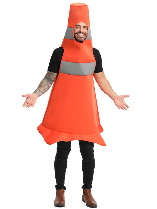 Seasons Construction Cone Costume for Man, Funny Traffic Cone Halloween Costume for Adult