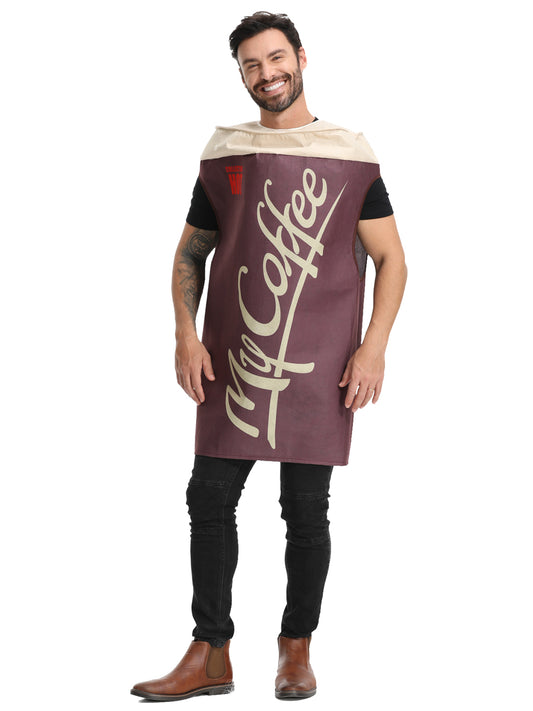 Seasons Coffee Costume, Funny Cup of Coffee Halloween Costume, Adult One Size