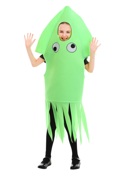 Seasons Squid Halloween Costume for Kids, Funny Ocean Animal Costumes, UV Black Light Reactive Costume, Size 5-7