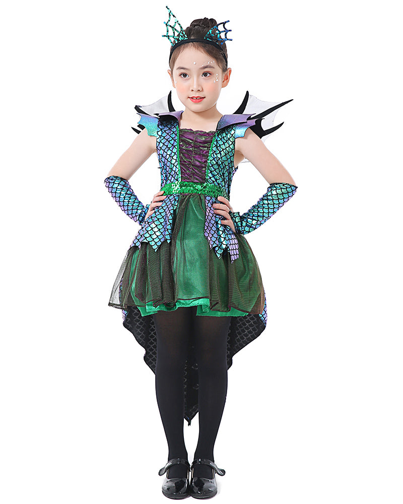 Seasons Direct Halloween Girls Deluxe Dragon Costume