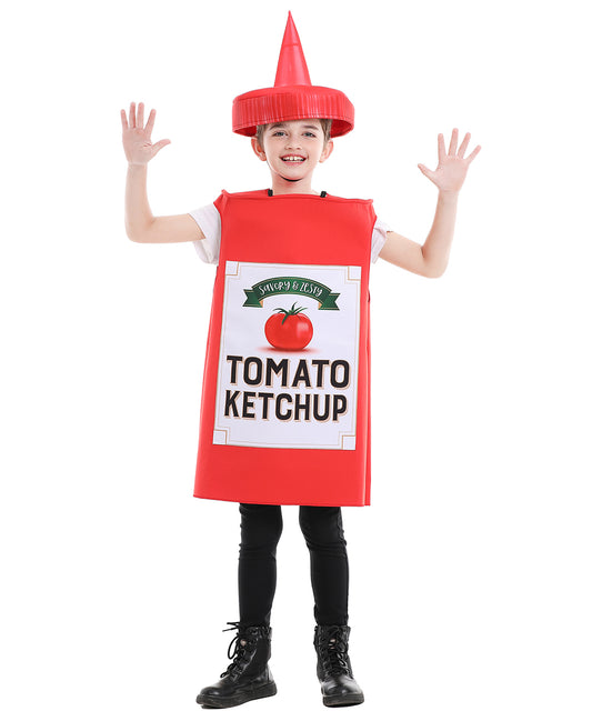 Seasons Mustard Costume Ketchup Cosplay Halloween Costume for Child 4-9 Years