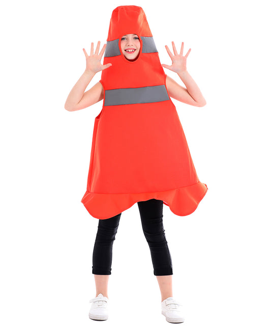 Seasons Child Construction Cone Costume Orange,One Size for 4-6 Years Kids