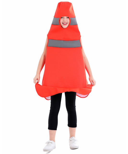 Seasons Child Construction Cone Costume One Size for 8-10 Years Kids