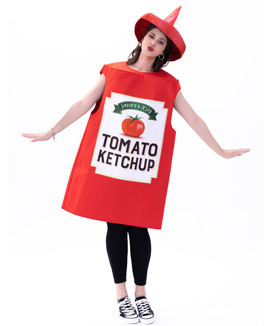 Seasons Mustard Costume Ketchup Cosplay Halloween Costume for Adult One Size